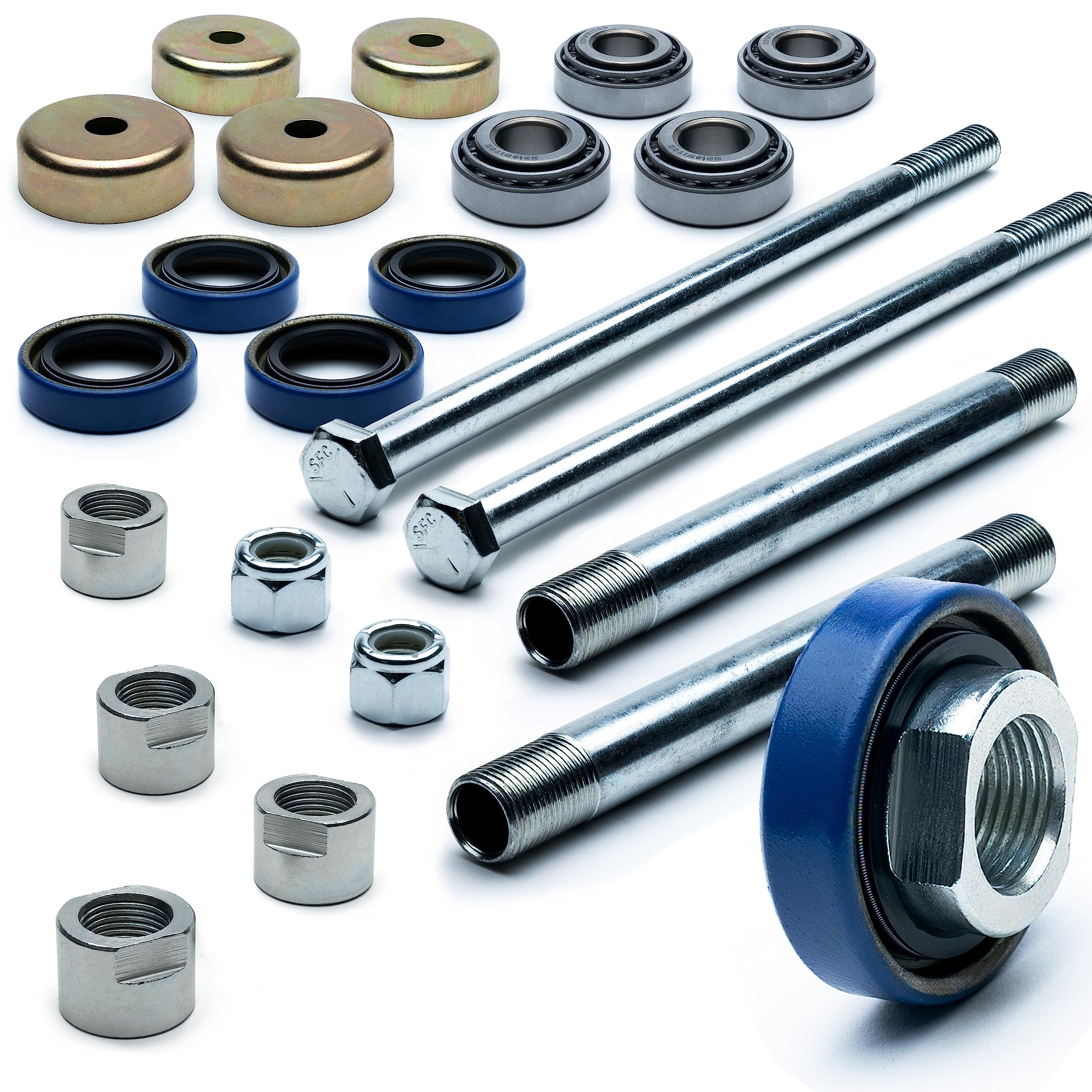 Amazon.com: 2 Kits Threaded Front Axle & Bearing Upgrade for